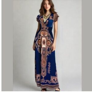 Blue Bohemian Maxi Dress​​​